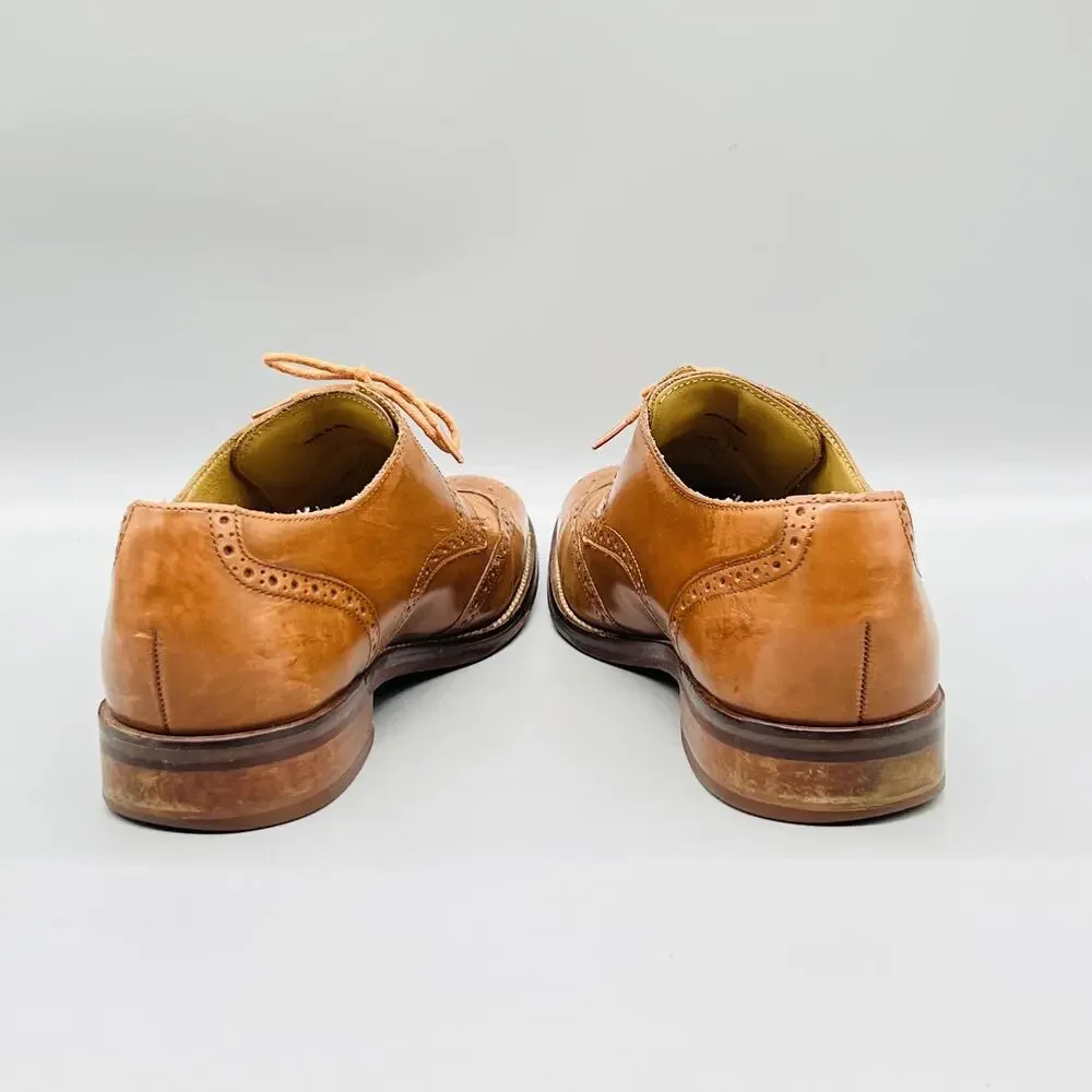 Cole Haan Shoes Mens 10.5 Brown Leather Grand OS Wingtip Oxford Dress Brogue
